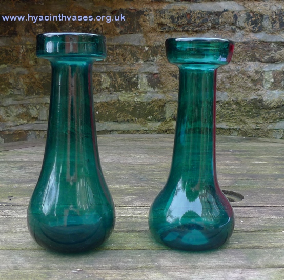 antique tall elongated bulbous hyacinth vases